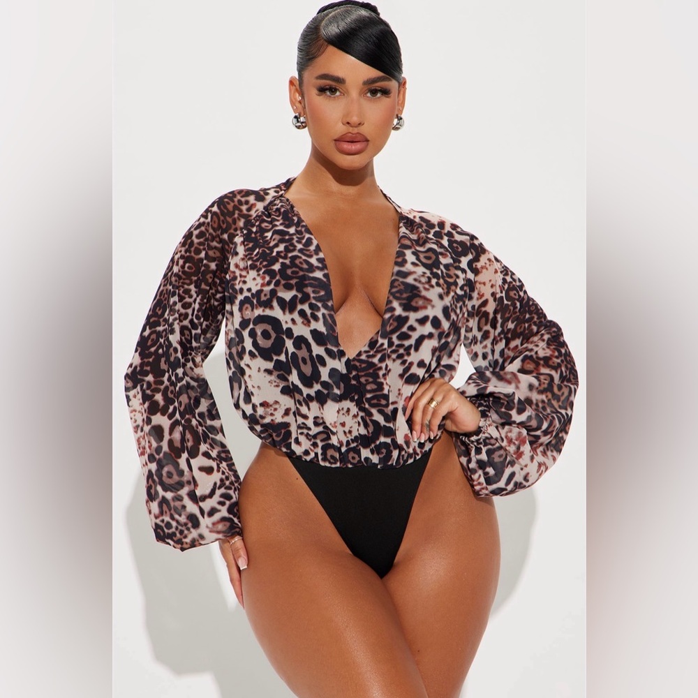 NWT Fashion Nova Animal Print Bodysuit